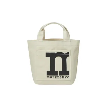 Marimekko Cotton Tote Bag, Shopping Bag, Handbag Mini Women's White
