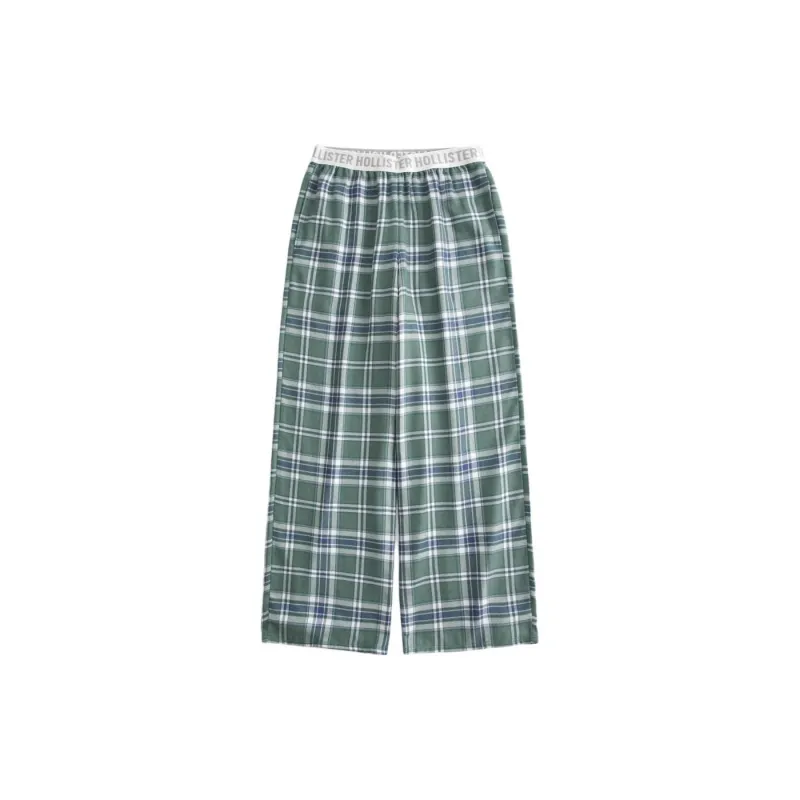 Hollister Pajama Pants Women's Green Plaid-0