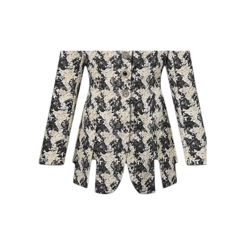 LOUIS VUITTON Houndstooth Silk Frock Jacket-4