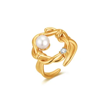 RUNXINZHUBAO Freshwater Pearl Rings Women's