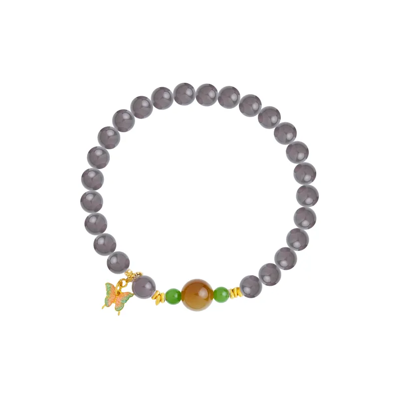 Clear Snow Hetian Jade Bracelets Smoky Purple Women's-0