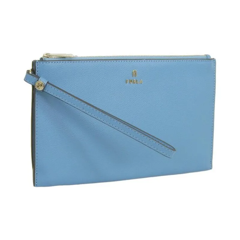 Furla Leather Clutch Small Size Unisex Blue-1
