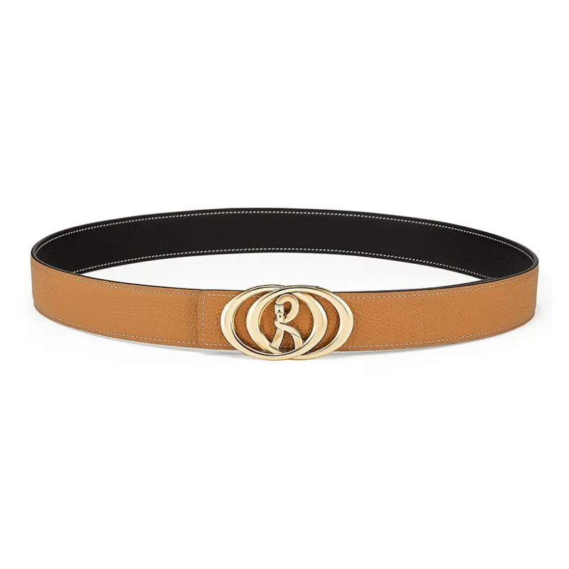 ROBERTA DI CAMERINO Top Grain Cow Leather Belts Men's Width 3.4cm-5