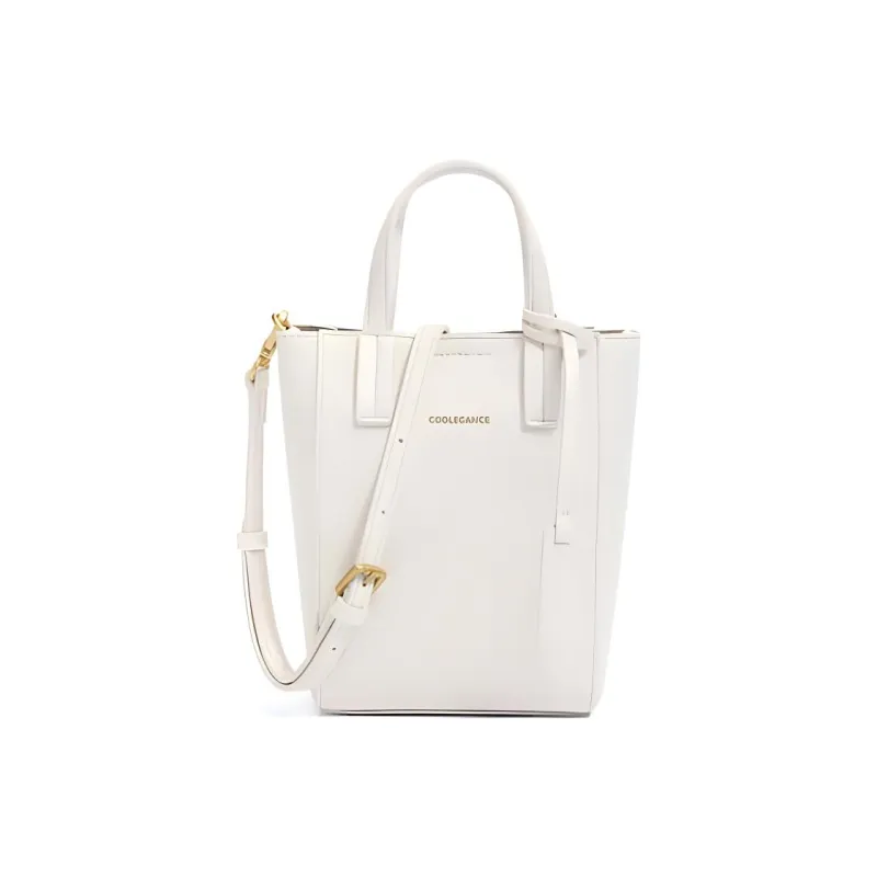 BELLE Artificial Leather Tote Bag Shopping Bag Crossbody Handbag Small Size Women's Beige-0