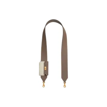 HERMES Kelly Pocket Swift Calfskin With Shearling Bag Shoulder Strap Women's Elephant Gray With Light Beige