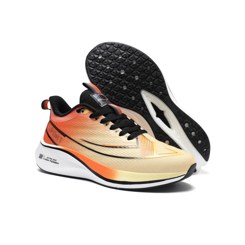 A55 Slip Resistant, Abrasion Resistant, Breathable Low Top Casual Running Shoes Men's Yellow Orange-4