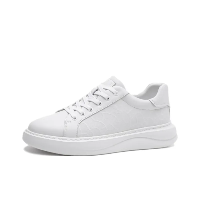 ELLE HOMME Low Top Skateboard Shoes Men's White-0