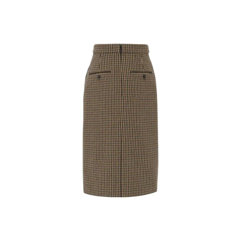 SAINT LAURENT Casual Long Skirts Women's Beige-1