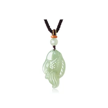Lao Feng Xiang Hetian Jade Necklaces Green Jade Unisex