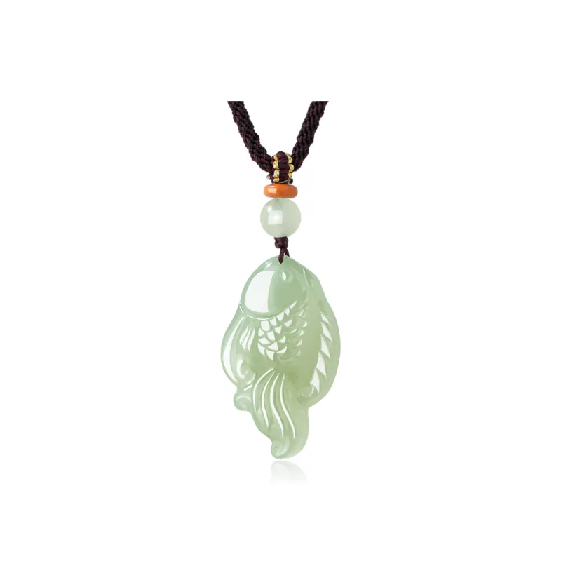 Lao Feng Xiang Hetian Jade Necklaces Green Jade Unisex-0