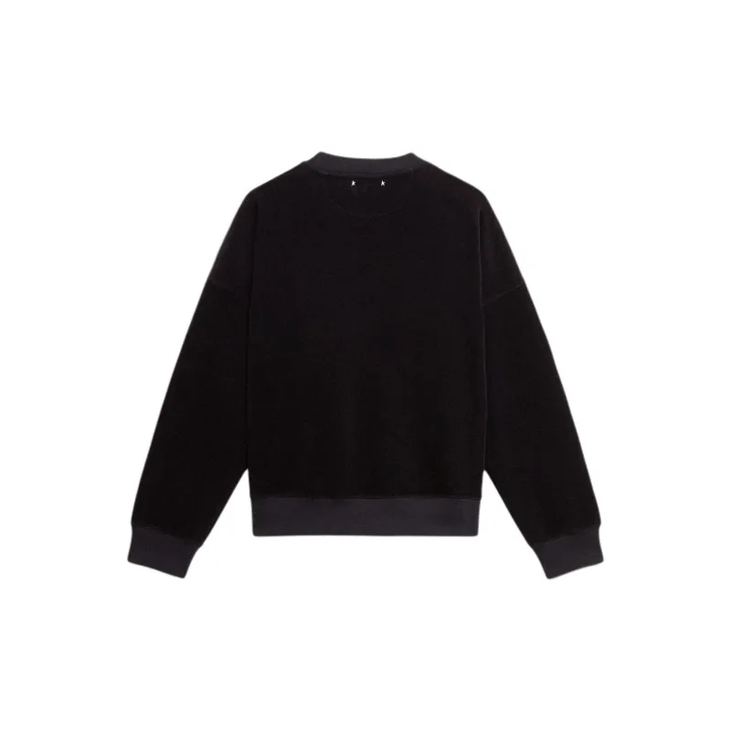 Golden Goose Slogan Embroidered Crewneck Velvet Swetashirt-1