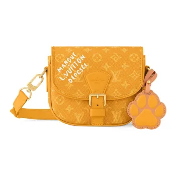 LOUIS VUITTON Montsouris Monogram Heritage Coated Canvas Messenger Bag Crossbody Bag Shoulder Bag Women's Yellow