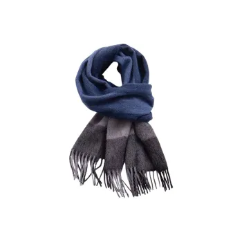 Cranta Komeia Acrylic Knit Scarves Men's Sky Blue Plaid