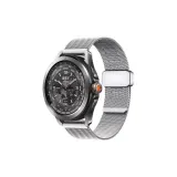 Beige Blue Magnetic Loop Clasp-Moonlight Silver