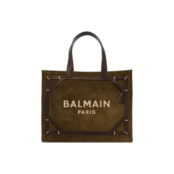 BALMAIN B Army Logo Embroidered Tote Bag