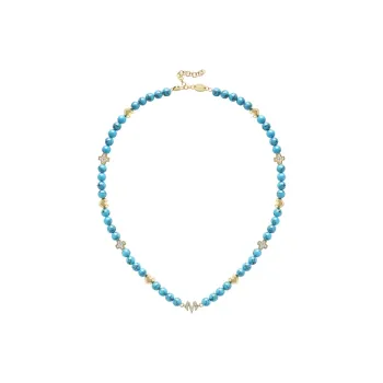 BABAMA Synthetic Blue Turquoise Necklaces Unisex