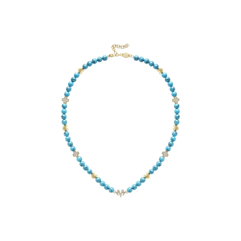 BABAMA Synthetic Blue Turquoise Necklaces Unisex-0