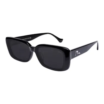 EVISU Plate Frame Square Sunglasses Unisex Black