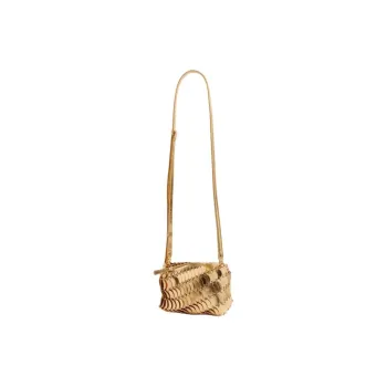 Paco Rabanne Leather Crossbody Bag, Shoulder Bag Women's Gold