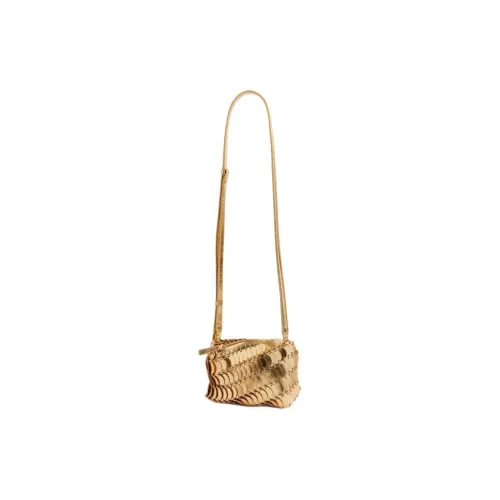 Paco Rabanne Leather Crossbody Bag, Shoulder Bag Women's Gold