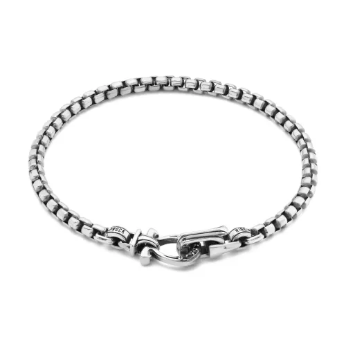 ROCK&RIDE S925 Silver Inlaid Black Spinel Bracelets Unisex