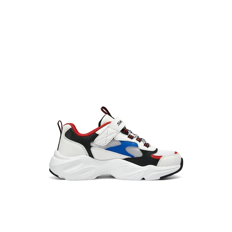 Skechers Slip Resistant Rebound Anti Kick Breathable Low Top Kids Lifestyle Shoes White Blue Kids'-1