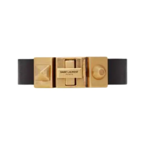 SAINT LAURENT Metal Bangles Women's Black/Light Bronze