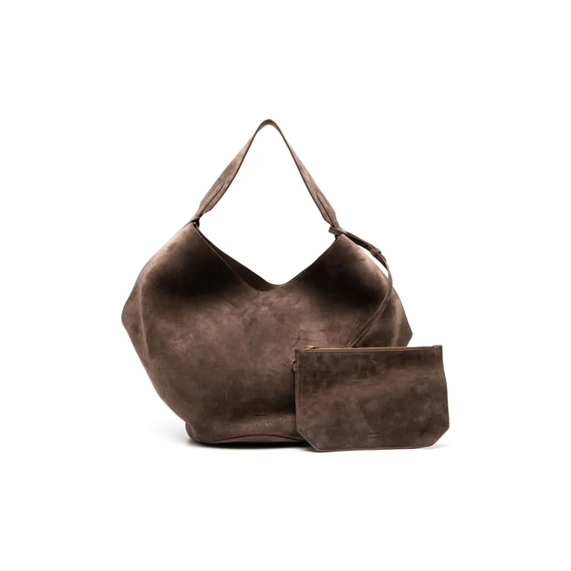 KHAITE Leather Handbag, Shoulder Bag Medium Size Women's Dark Brown-1