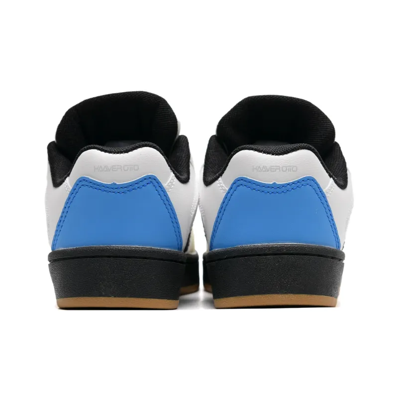 KAAVER OTTO Slip Resistant, Abrasion Resistant, Lightweight, Breathable Low Top Skateboard Shoes Unisex White Black-4