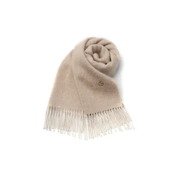 GOLDLION Wool Cashmere Knit Scarves Men's Apricot