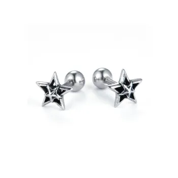 DH7 Stainless Steel Stud Earrings Unisex Black