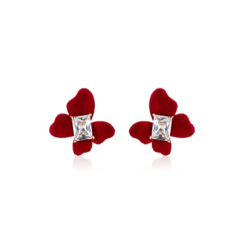 QLADY S925 Silver Stud Earrings Women's