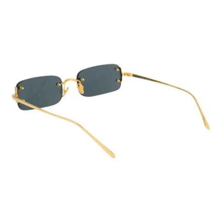 Linda Farrow Metal Rectangular Sunglasses Kids' Gold-2