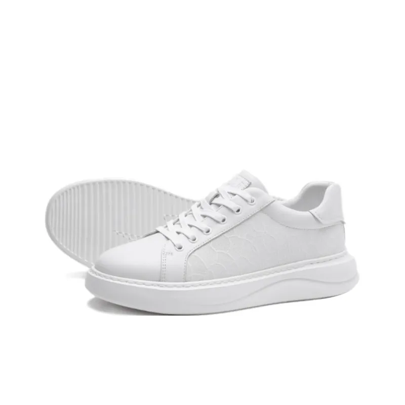 ELLE HOMME Low Top Skateboard Shoes Men's White-3