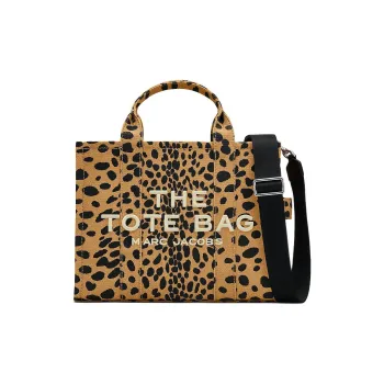 MARC JACOBS Canvas Canvas Bag Tote Bag Shopping Bag Shoulder Bag Crossbody Bag Handbag Medium Size Women's Leopard