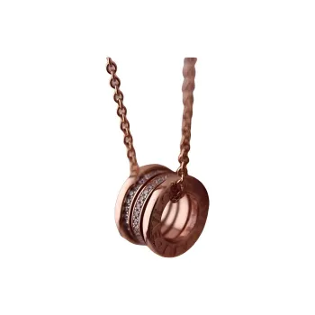 BVLGARI B.Zero1 Series 18k Rose Gold Diamonds Necklaces Unisex