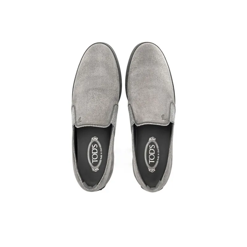 TOD'S Elastico Gomma Rafia Beanie Shoes Men's Gray-2