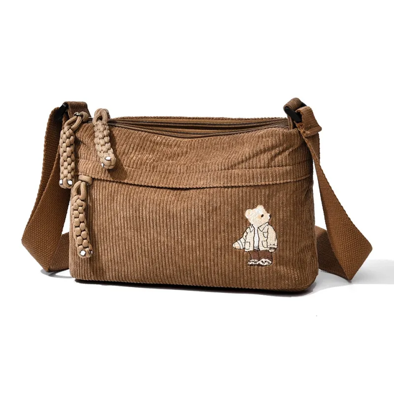 Ceion Keust Corduroy Crossbody Bag Women's Multicolor-1