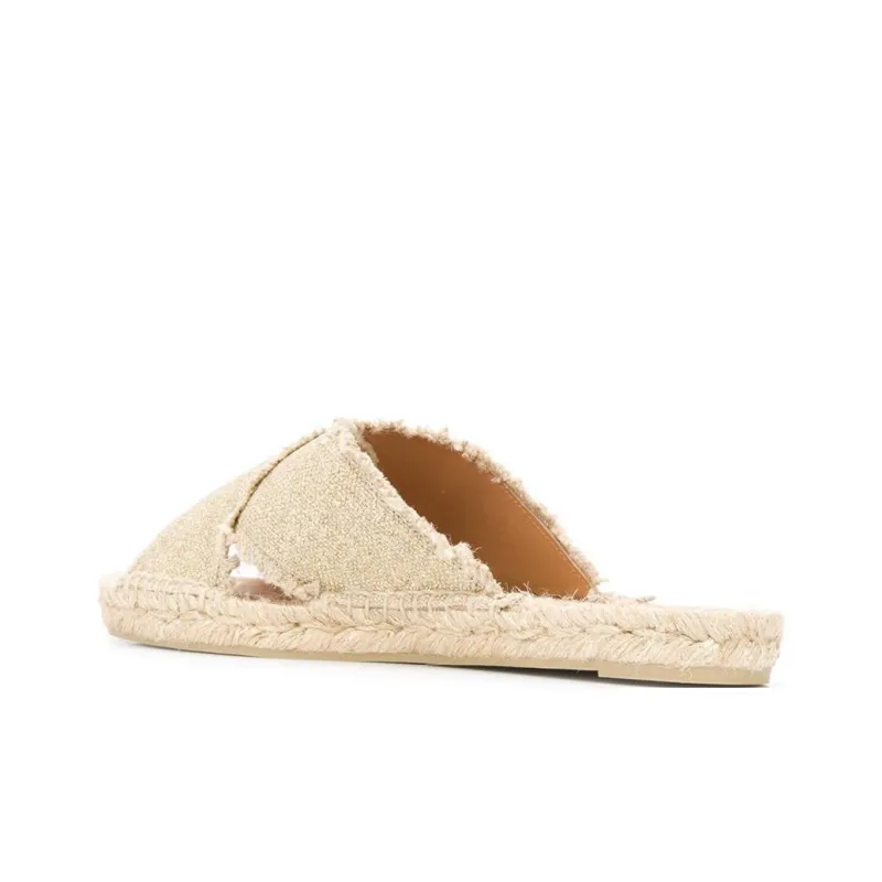 Castañer Palmera Slide Slippers Women's Beige-3
