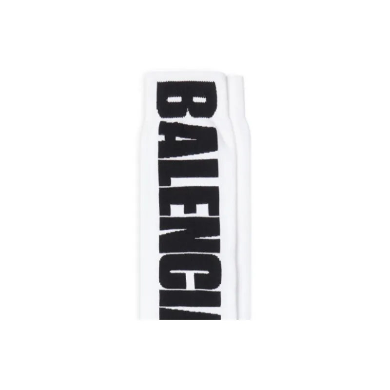 Balenciaga FW23 Mid-Calf Socks Regular Fit Unisex 1 Pack White-2