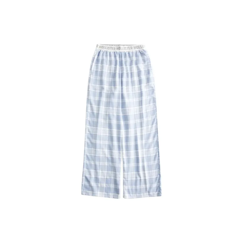 Hollister Pajama Pants Women's Light Blue Plaid-0