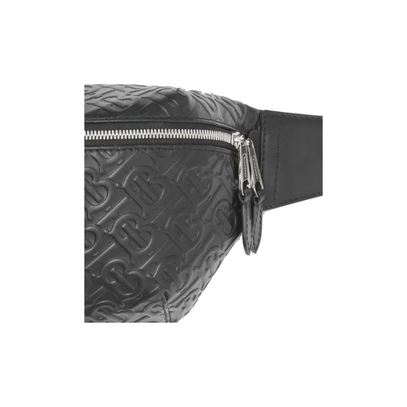 Burberry Cow Leather Sling Bags One Shoulder Crossbody Fanny Pack Men's Black-1