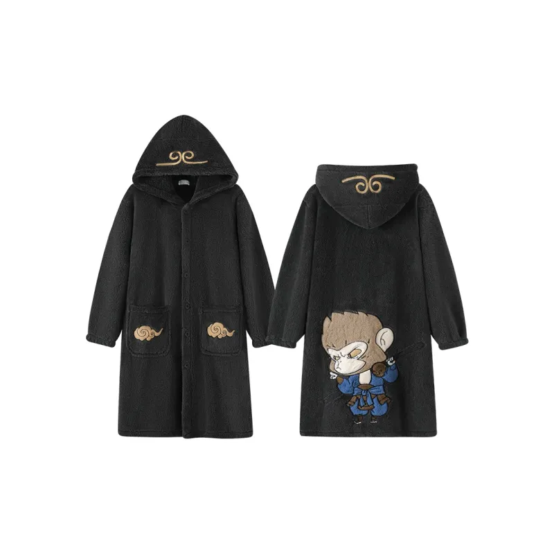 Maultiay Bath Robes Men's Black-0