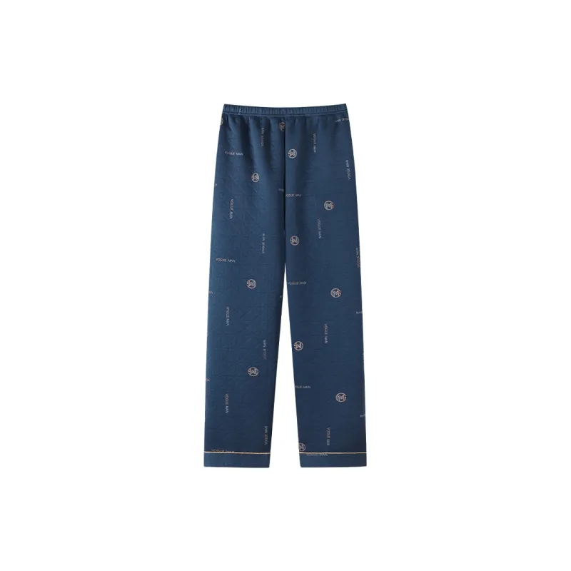 MIIOW Pajama Pants Men's Dark Blue Pattern-0