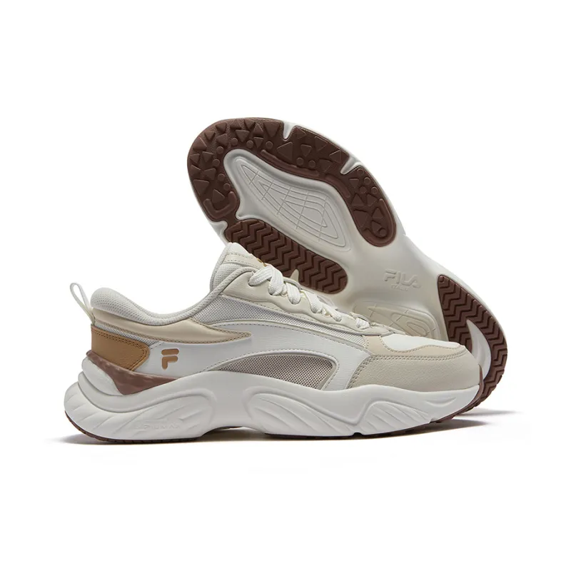 FILA FUSION Conch D Snail Shoes Wear Resistant Low Top Casual Shoes Men's White Brown-4