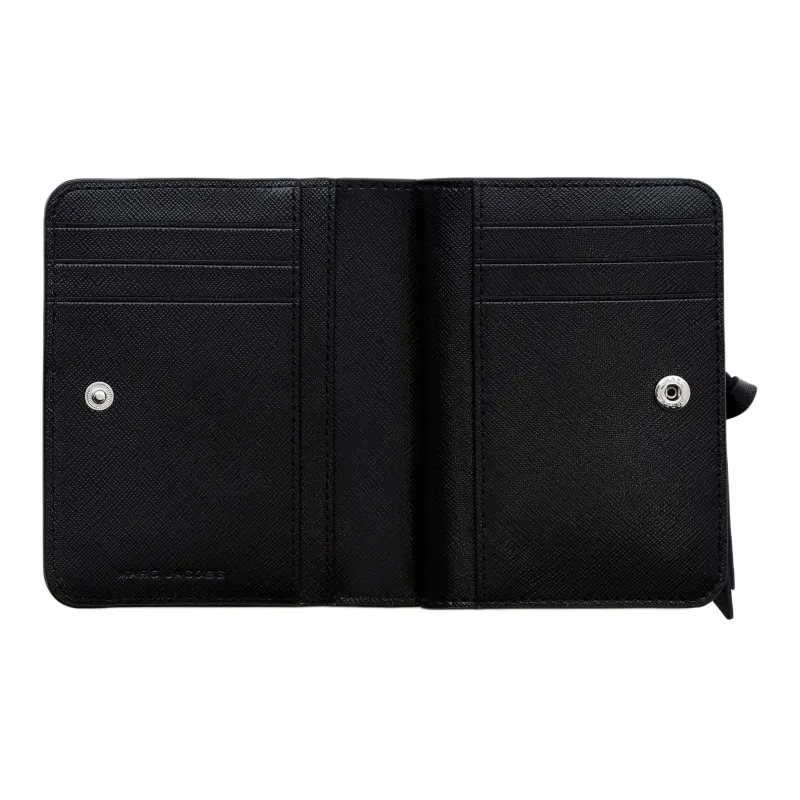 MARC JACOBS Leather Wallet Mini Women's Black White-3