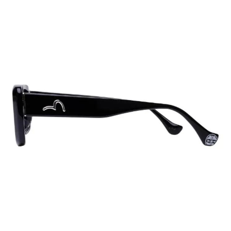 EVISU Plate Frame Square Sunglasses Unisex Black-2
