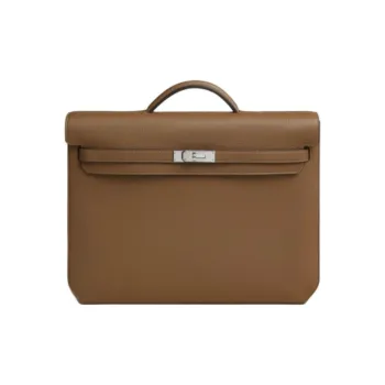 HERMES Kelly Depeches Togo Calfskin Handbag Men's 3G Alezan Chestnut