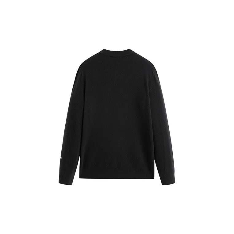 PEACEBIRD MEN Cashmere Sweater Unisex Black-1