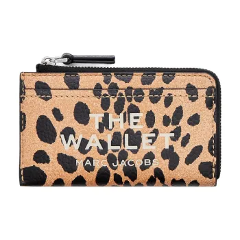 MARC JACOBS Eggstone Grain Leather Wallet Women's Leopard